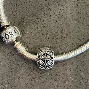 Authentic Sparkling Leaves Pandora Charm